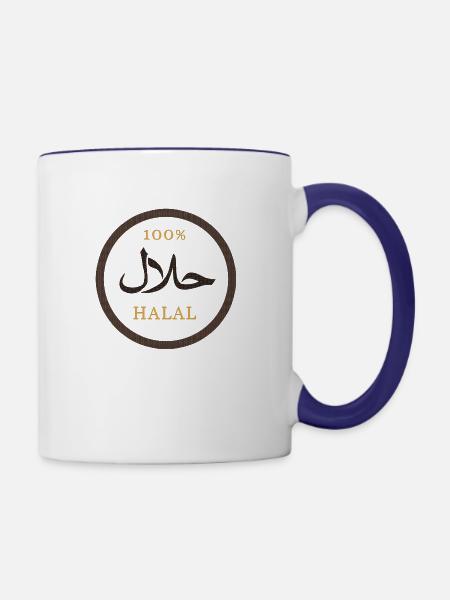 Halal-Ramadan - Tasse zweifarbig - Weiß/Kobaltblau