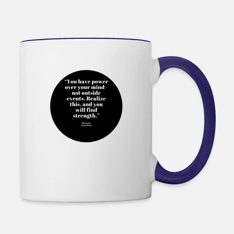 Marcus Aurelius Zitat - Tasse zweifarbig - Weiß/Kobaltblau