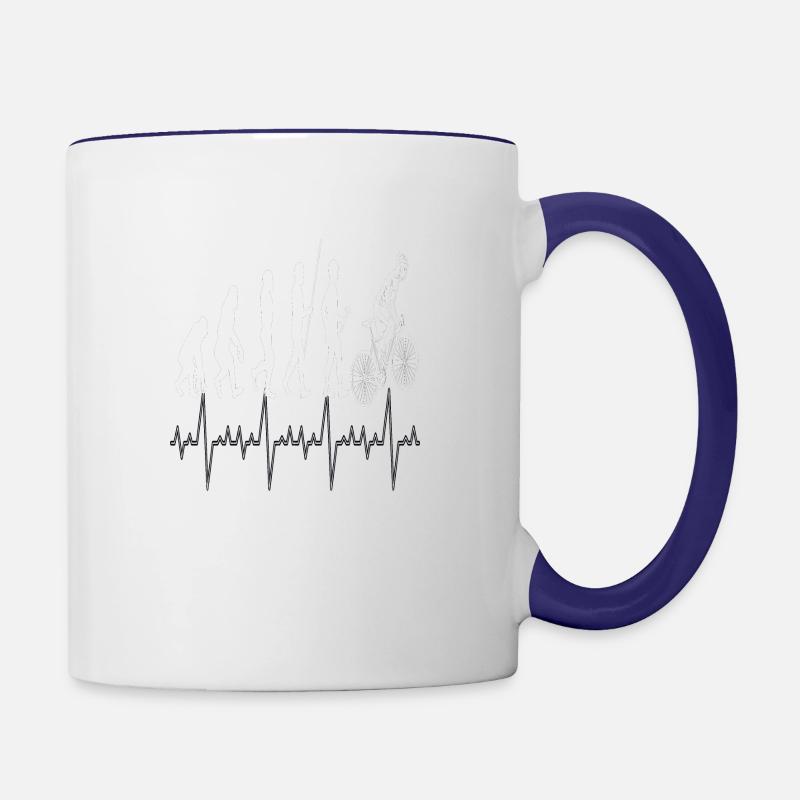 Evolution cyclist, cool bike design - Contrasting Mug - white/cobalt blue