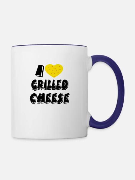 Käse - Tasse zweifarbig - Weiß/Kobaltblau