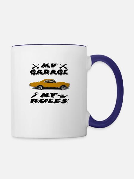 Auto - Tasse zweifarbig - Weiß/Kobaltblau