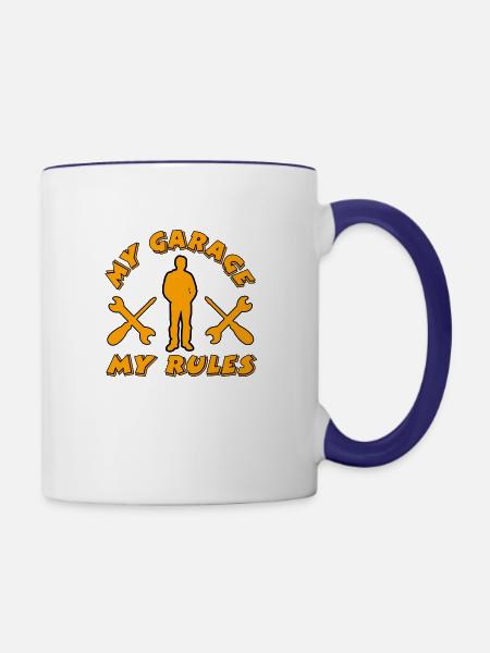 Garage - Tasse zweifarbig - Weiß/Kobaltblau