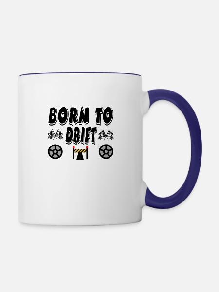 Auto - Tasse zweifarbig - Weiß/Kobaltblau