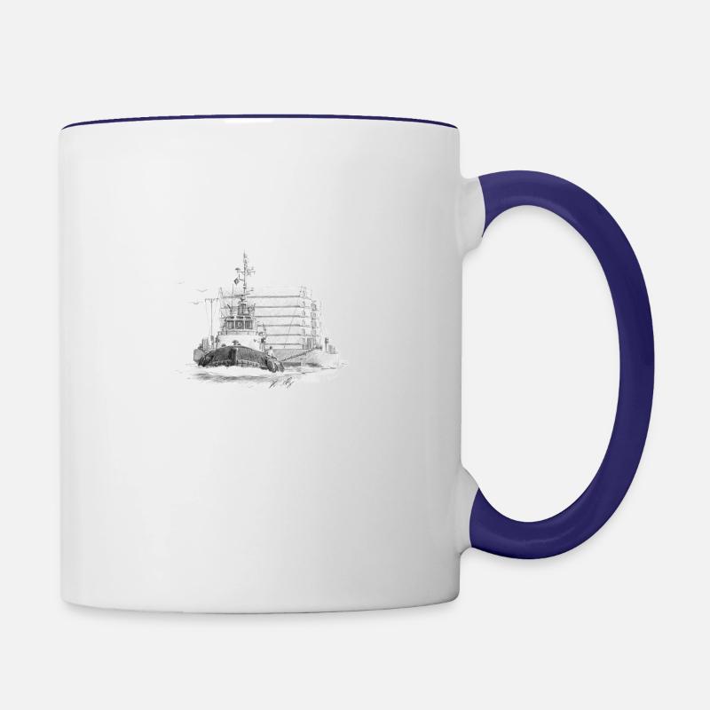 Tugs with attachment - Contrasting Mug - white/cobalt blue