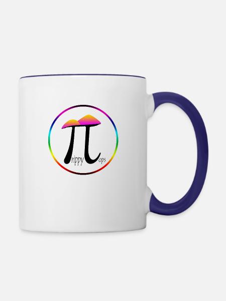 Pilze Trippy Top Regenbogen - Tasse zweifarbig - Weiß/Kobaltblau
