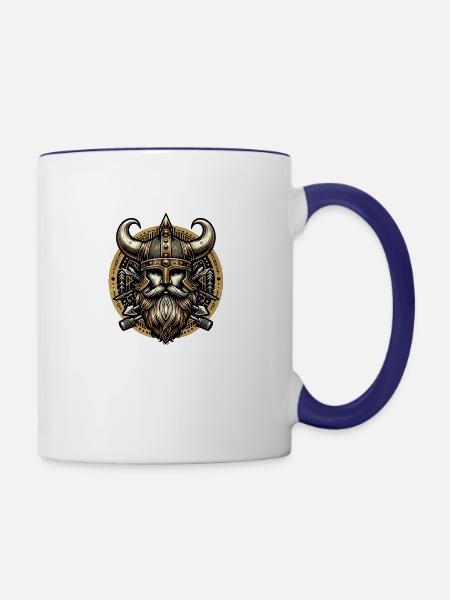 Der Helm der Ehrfurcht - Tasse zweifarbig - Weiß/Kobaltblau