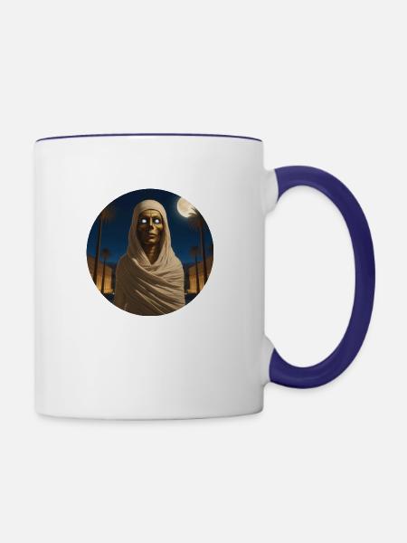 Mumie - Tasse zweifarbig - Weiß/Kobaltblau