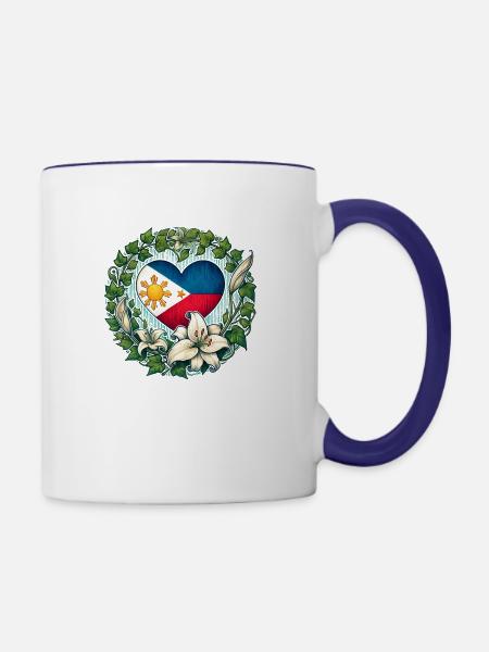 Philippinen - Tasse zweifarbig - Weiß/Kobaltblau