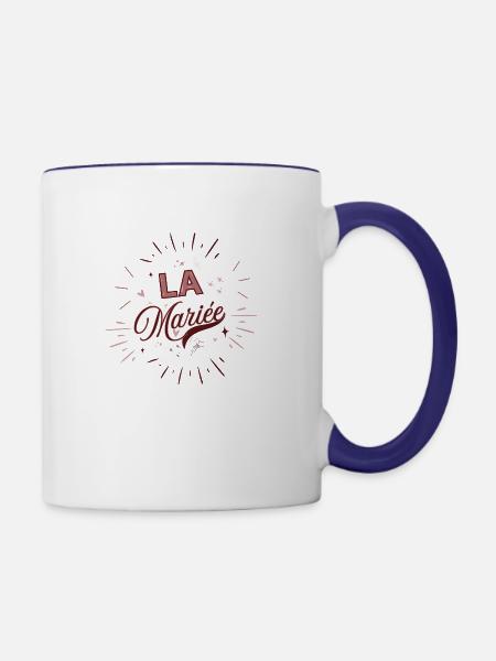 Die Braut - Tasse zweifarbig - Weiß/Kobaltblau