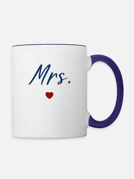 Frau - Tasse zweifarbig - Weiß/Kobaltblau