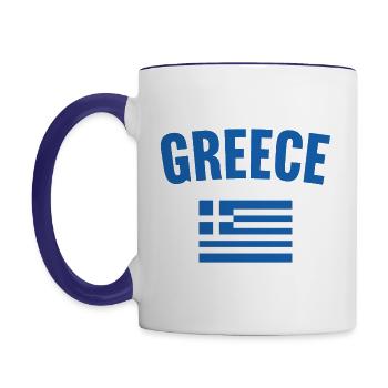 Drapeau de la Grèce - Mug contrasté - blanc/bleu cobalt - Gauche