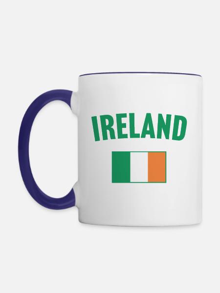 Irland Flagge - Tasse zweifarbig - Weiß/Kobaltblau