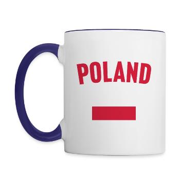 Drapeau de la Pologne - Mug contrasté - blanc/bleu cobalt - Gauche