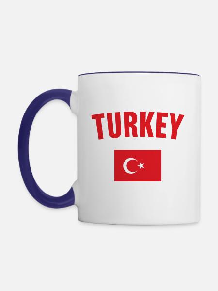Türkei Flagge - Tasse zweifarbig - Weiß/Kobaltblau