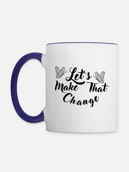 Make That Change - Tasse zweifarbig - Weiß/Kobaltblau
