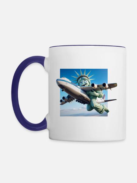 Liberty Besucht die Heimat - Tasse zweifarbig - Weiß/Kobaltblau