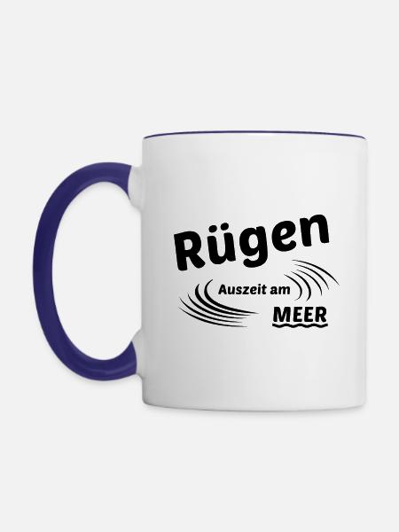 Rügen - Tasse zweifarbig - Weiß/Kobaltblau
