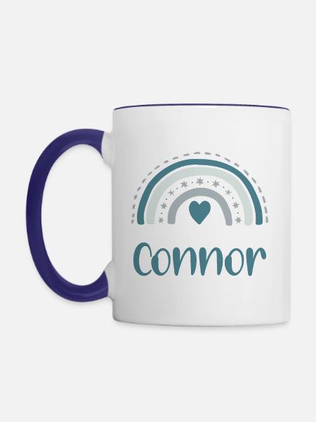 Connor Name Rainbow - Tasse zweifarbig - Weiß/Kobaltblau