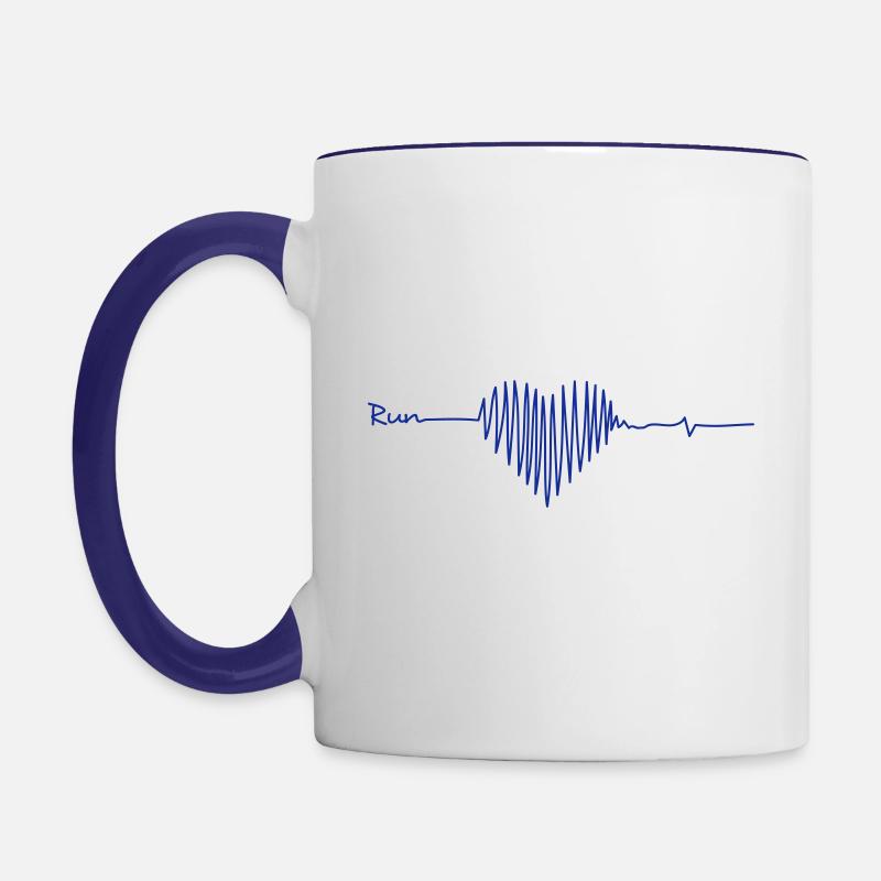 amour en cours d'exécution - Mug contrasté - blanc/bleu cobalt