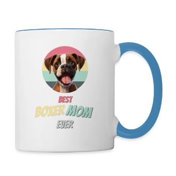 Liebe auf vier Pfoten: Zeig, dass du Boxer liebst - Tasse zweifarbig - Weiß/Hellblau - Rechts