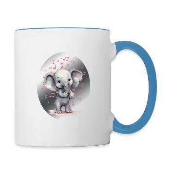 Melody of the Elephant - Contrasting Mug - white/light blue - Right