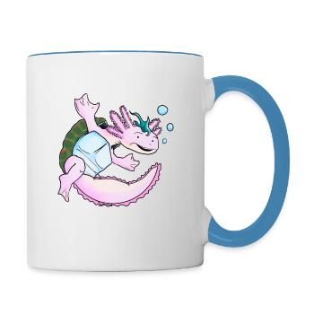 The Tricky Tortolotl - Contrasting Mug - white/light blue - Right
