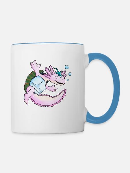 Le Tricky Tortolotl - Mug contrasté - blanc/bleu clair