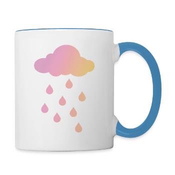 Regenwolke mit Farbverlauf - Tasse zweifarbig - Weiß/Hellblau - Rechts