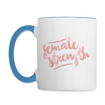 Female Strength - Contrasting Mug - white/light blue - Left