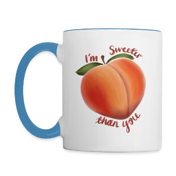 Sweeter Than You Peach - Mug contrasté - blanc/bleu clair - Gauche