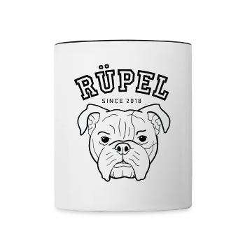 Cadeau de bulldog chien OEB EB ruffian bollerkopf - Mug contrasté - blanc/noir - Devant
