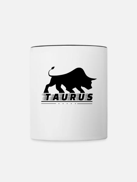 Taurus Stier Bulle - Tasse zweifarbig - Weiß/Schwarz