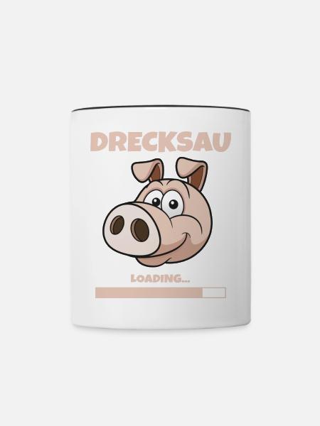 DRECKSAU - LOADING - Tasse zweifarbig - Weiß/Schwarz