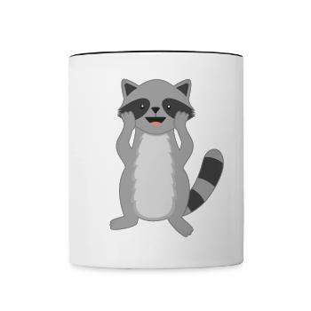 Ratons laveurs - Mug contrasté - blanc/noir - Devant