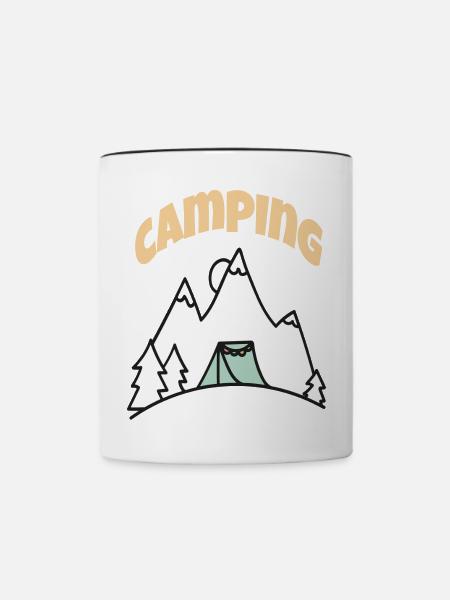 Leben auf dem Campingplatz - Tasse zweifarbig - Weiß/Schwarz