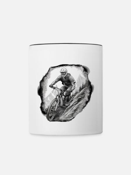 Freerider weiß - Tasse zweifarbig - Weiß/Schwarz