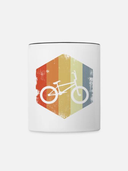 Retro BMX - Tasse zweifarbig - Weiß/Schwarz