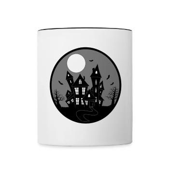 Haunted house - Contrasting Mug - white/black - Front