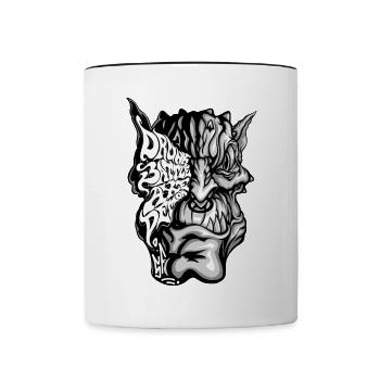 Démon de la hache de guerre ivre - Mug contrasté - blanc/noir - Devant