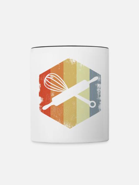 Teigrolle Handmixer - Tasse zweifarbig - Weiß/Schwarz
