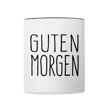 Guten Morgen - Tasse zweifarbig - Weiß/Schwarz - Vorne