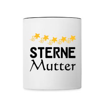 Sterne Mutter Mama Muttertag Familie Geschenk - Tasse zweifarbig - Weiß/Schwarz - Vorne