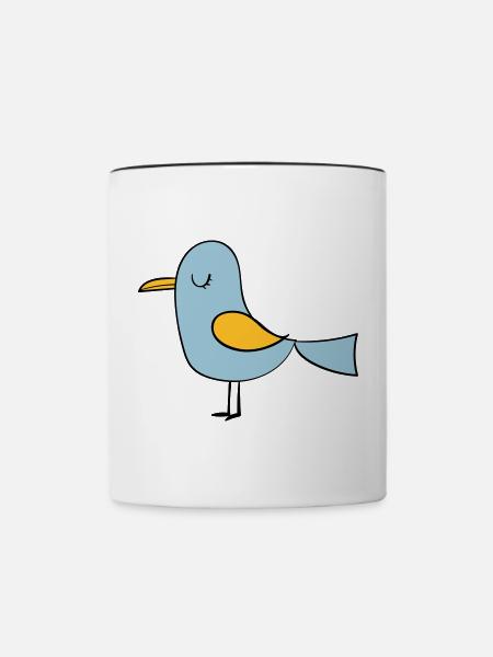 Vogel - Tasse zweifarbig - Weiß/Schwarz