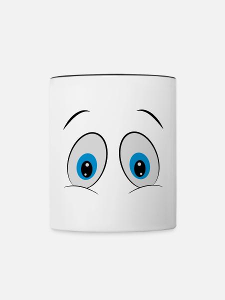Augen - Tasse zweifarbig - Weiß/Schwarz