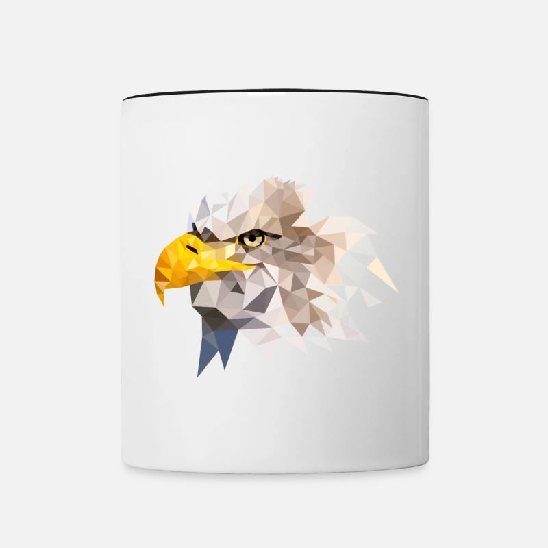 Aigle à tête blanche aigle de mer Aigle américain Eagle - Mug contrasté - blanc/noir
