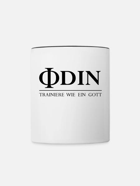 ODIN Entraînez-vous comme un dieu (vecteur) - Mug contrasté - blanc/noir