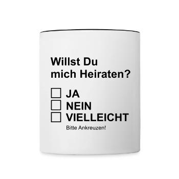 Proposal of marriage - Contrasting Mug - white/black - Front