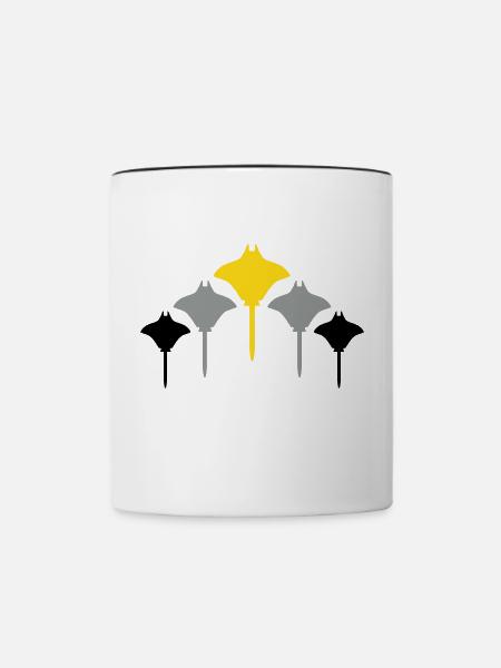 rochen mehrere - Tasse zweifarbig - Weiß/Schwarz