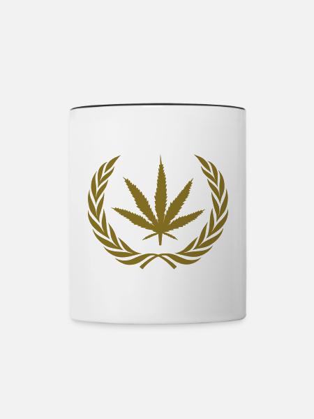 Cannabis - Tasse zweifarbig - Weiß/Schwarz