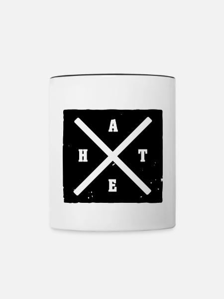 Hate - Tasse zweifarbig - Weiß/Schwarz